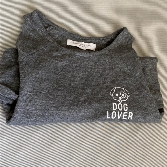 Grey Cold Shoulder Dog Lover shirt - Picture 7 of 7